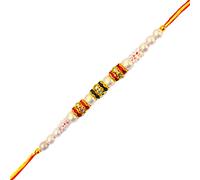 Evento Trading Finely Rakhi for Brother (Lot de 1) perles blanches Moti Rakhi pour Rakshabhandhan Bracelet de célébration avec Roli Chawal ??? Homme