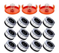 Eventronic 12 Pack Bobine Fil Coupe Bordure Compatible avec Black et Decker Coupe Bordures, A6481 A6485 1.65mm Bobine de Fil Debroussailleuse(12 Fil Coupe Bordure,3 Couvercle,3 Ressort)