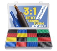 Eventronic 600 Pièces Gaine Thermorétractable, Rétraction 3:1, IP65 Étanche avec Adhésif, 5 Couleurs 7 Tailles, idéal pour l'isolation Électrique et les Connecteurs de Fils, Ne Se Décolore Jamais