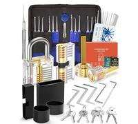 Eventronic Kit de Crochetage Serrure 38+4 Pièces, [2026 Difficulty Upgrade & Ideal Gift] Lock Picking Kit Outils de D’entraînement avec 4 Serrure Transparente Cadenas, pour Serruriers Débutant et Pro
