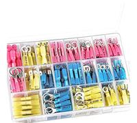 Eventronic Lot de 360 connecteurs électriques thermorétractables étanches Assortiment de connecteurs électriques à sertir Anneau Fourche Bêche Butt Splices