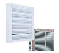 Évents de pignon/grenier for maisons et remises | Alliage d'aluminium, conception à lame Z for un flux d'air amélioré, kit ventilation intérieure/extérieure(White,550x550mm)