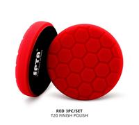 Éventuelles Ta-Ventes En Gros,3 Po,80mm,5 Po,125mm,6 Po,150mm Kit De Tampons De Polissage Pour Voiture,Éponge Ronde Hexagonale,Pour Polisseuse Da/Ro/Ga - Type 3 Red Finish Polish-5 Inch(125mm)
