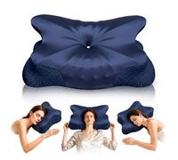 EvenVentric Oreiller ergonomique - Coussin de positionnement latéral à deux hauteurs avec housse rafraîchissante en soie glacée - Certifié Oeko-Tex Standard 100 - En mousse à mémoire de forme - Pour