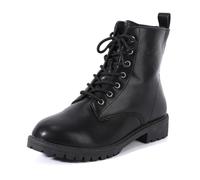 EVEOUT Bottines à Lacets en Cuir synthétique pour Femme - Talon de 3 cm - Antidérapantes - Chaussures d'extérieur décontractées