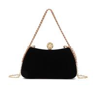 EVEOUT Élégant Velours Pochettes et Clutches de soirée avec chaîne Sac à Main de soirée pour Femme Sacs bandoulière pour Fête Mariage(Noire)