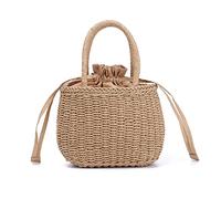 EVEOUT Femme Sac à Main en Paille Tissés - Pochettes Clutches de Plage Été Panier(Marron)
