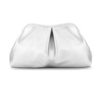 EVEOUT Pochette en Cuir PU Femmes Sac à main de Fête Clutch de Boulette avec Chaîne à d'épaule Sac à bandoulière pour Soirée Mariage Vacances（Argent）