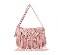 EVEOUT Sac à bandoulière Tricot Femme rétro Sac à Franges Sacs portés épaule tissé bohème de Plage Fille