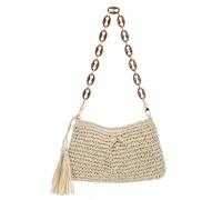 EVEOUT Sac à épaule en Raphia avec Chaîne Acrylique pour Femme été Boho Chic Sac Fourre-Tout d'aisselles Tissé Paille pour Plage Vacances