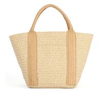 EVEOUT Sac à Main en Paille pour Femmes Léger été Bohème Cabas en Raphia Tressé pour Plage Vacances Shopping(Marron Clair)