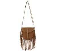 EVEOUT Sac Bandoulière Femme en Suède avec Franges Sac à Main Bohème Style Western Sac Épaule Hippie avec Pompons