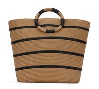 EVEOUT Sac Cabas en Paille pour Femmes Sac Fourre-Tout en Raphia Sac de Plage d'été Grande Sac à Main Tissé pour Vacances Voyages(Marron)