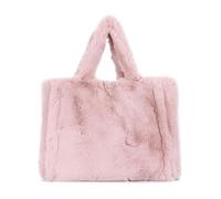 EVEOUT Sacs portés épaule en Peluche pour Femmes Sac fourre-Tout en Peluche Minimalisme Couleurs Unies Cabas Fausse Fourrure Grand Sac à bandoulière en Peluche(Rose Clair)