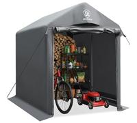 EVER ADVANCED Abri de Jardin 120x180x165cm, Garage Extérieur 3000MM Imperméable avec 2 Ouvertures de Ventilation, Remise à Vélos Abri de Stockage Polyvalent, Gris