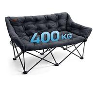 EVER ADVANCED Chaise de camping pliable - 145 cm de large - Pour 2 personnes - Charge maximale : 400 kg - Canapé de camping épais et rembourré - 2 places - Dossier haut - Extra large - Pour