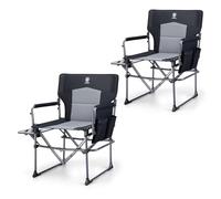 EVER ADVANCED Chaise de camping pliable - Charge maximale : 180 kg - Chaise pliante compacte avec table latérale - Avec poche latérale - Pour camping, pêche, festival, extérieur