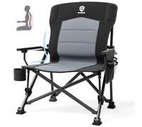 EVER ADVANCED Chaise de Camping Pliable - Charge maximale : 230 kg - Taille XL - Support Lombaire - Largeur d'assise : 62 cm - avec Poche latérale - Porte-gobelet - Chaise de pêche Pliable pour