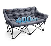 EVER ADVANCED Chaise de camping pliable surdimensionnée pour 2 personnes - Charge maximale : 400 kg - Gris