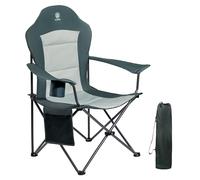 EVER ADVANCED Chaise de Camping Pliante 160KG Capacité de Charge avec Dossier Haut, avec Pochette Latérale et Porte-gobelet, Confortable Chaise Pliante pour Camping, Jardin, Balcon, Pêche, Plage
