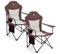 EVER ADVANCED Chaise de Camping Pliante 160KG Capacité de Charge avec Dossier Haut, avec Pochette Latérale et Porte-gobelet, Confortable Chaise Pliante pour Camping, Jardin, Balcon, Pêche, Plage
