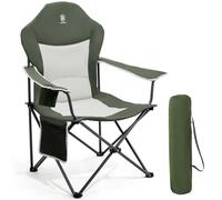 EVER ADVANCED Chaise de Camping Pliante 160KG Capacité de Charge avec Dossier Haut, avec Pochette Latérale et Porte-gobelet, Confortable Chaise Pliante pour Camping, Jardin, Balcon, Pêche, Plage