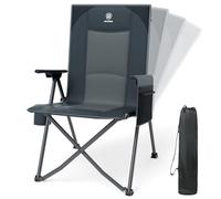 EVER ADVANCED Chaise de Camping Pliante avec Dossier réglable 160KG, Chaise Pliante Recliner 4 Positions, Chaise Pliante avec Poche latérale & Porte-Boisson pour Camping Jardin Balcon