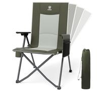 EVER ADVANCED Chaise de Camping Pliante avec Dossier réglable 160KG, Chaise Pliante Recliner 4 Positions, Chaise Pliante avec Poche latérale & Porte-Boisson pour Camping Jardin Balcon