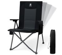 EVER ADVANCED Chaise de Camping Pliante avec Dossier réglable 160KG, Chaise Pliante Recliner 4 Positions, Chaise Pliante avec Poche latérale & Porte-Boisson pour Camping Jardin Balcon