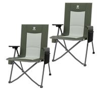 EVER ADVANCED Chaise de Camping Pliante avec Dossier réglable 160KG, Chaise Pliante Recliner 4 Positions, Chaise Pliante avec Poche latérale & Porte-Boisson pour Camping Jardin Balcon