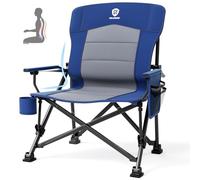 EVER ADVANCED Chaise de Camping Pliante surdimensionnée pour Adultes avec Soutien Lombaire réglable, Chaise Robuste avec Poches latérales, Chaise Quadruple Portable Pliable pour l'extérieur, supporte