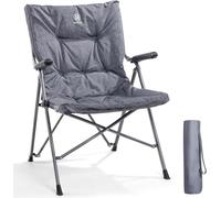 EVER ADVANCED Chaise de camping pour adultes, 6 cm, chaise pliante rembourrée pour personnes lourdes avec accoudoirs durs, chaise de jardin pliable, portable, plage, pêche, pique-nique, charge 120 kg