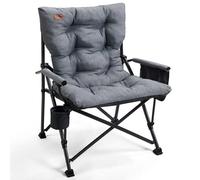 EVER ADVANCED Chaise de camping pour adultes surdimensionnée 230 kg, 6 cm, chaise pliante rembourrée pour personnes lourdes avec poche latérale, très résistante avec accoudoirs rigides, pliable, pour