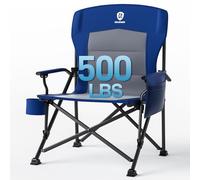 EVER ADVANCED Chaise de Camping surdimensionnée pour Adultes - 230 kg - Chaise Pliante pour Personnes Lourdes avec Poche latérale - Chaise de Jardin Extra Large avec accoudoirs durs - Chaise de pêche
