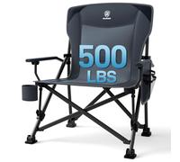 EVER ADVANCED Chaise de camping surdimensionnée pour adultes - 230 kg - Chaise pliante robuste avec poche latérale - Accoudoirs rigides - Pliable