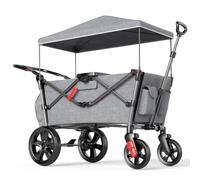EVER ADVANCED Chariot Pliable pour Enfants avec Toit, Poussette Pliable 2x5 Points Ceinture de Sécurité, avec Sac à Dos, Pull & Push, Frein à Pied, Chariot de Transport Capacité de Poids 50KG