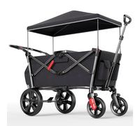EVER ADVANCED Chariot Pliable pour Enfants avec Toit, Poussette Pliable 2x5 Points Ceinture de Sécurité, avec Sac à Dos, Pull & Push, Frein à Pied, Chariot de Transport Capacité de Poids 50KG