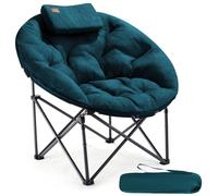 EVER ADVANCED Luxus Moonchair Chaise de camping XXL pliable ronde Charge maximale 150 kg Chaise pliante épaisse Chaise de camping surdimensionnée extra large pour l'extérieur, le camping, le jardin