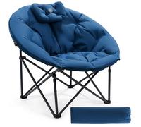 EVER ADVANCED Moonchair Chaise de Camping Pliable de Luxe XXL 150 kg, Ronde, rembourrée épaisse, Fauteuil Pliable surdimensionné, Dossier Haut avec Coussin, Extra Large, pour extérieur, Jardin