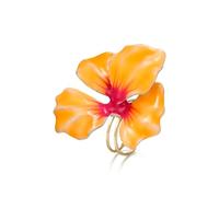 EVER FAITH Bague fleur pour femme en émail fait à la main - Vintage Boho - Grande déclaration florale - Style hippie - Réglable - Pour l'été, la plage, les vacances, les cocktails, émail