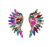 EVER FAITH Boucles d'Oreilles Ailes d'Ange en Cristal Strass Marquise Pointu pour Femme Fille Multicolor Ton d'or