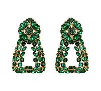 EVER FAITH Boucles d'oreilles Géométriques Grandes Pendantes en Cristal avec Triangle