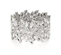 EVER FAITH Bracelet Elastique Vintage Cristal Rond Bracelet Clair Ton d'argent Soirée-bal de Fin d'année Cadeau Spécial Bijoux Femme Mariage Fête des Mères d'anniversaire Noël Saint Valentin