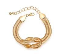 EVER FAITH Bracelet serpent avec nœud d'amour - Bracelet d'amitié - Infini - Réglable - Cadeau pour femme et fille - Ton argenté, Acier inoxydable