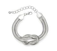 EVER FAITH Bracelet serpent avec nœud d'amour - Bracelet d'amitié - Infini - Réglable - Cadeau pour femme et fille - Ton argenté, Acier inoxydable
