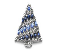 EVER FAITH Broche de Noël vintage Déclaration Cristal Arbre de Noël Épinglettes pour vêtements cadeaux, Cristal