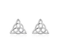 EVER FAITH Celtic Knot Boucles d'oreilles en argent sterling 925 porte-bonheur vintage Cercle irlandais Triangle Boucles d'oreilles d'anniversaire Cadeau pour femme et fille, Argent sterling