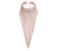 EVER FAITH Collier Femme, Cristal Bib Statement Long Pompon Choker Collier Costume Bijoux, 30 cm - 44 cm, Cristal