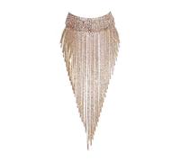 EVER FAITH Collier Femme Ras du Cou Choker Plastron Frange de Cristal Strass Accessoire Vêtement Costume Soirée Clair AB Ton d'or