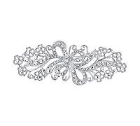 EVER FAITH Cristal Autrichien Mariage Marié Filigrane Fleur Noeud Broche Clair Ton d'argent